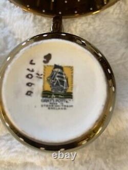 Gray's Pottery Stoke on Trent MCM Gold Gilt White Polka Dot Set