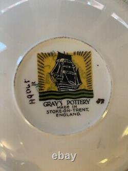 Gray's Pottery Stoke on Trent MCM Gold Gilt White Polka Dot Set
