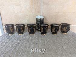 Greek KE Demitasse Coffee Cup & Saucer Set of 6 24K Gold Porcelain- Handmade