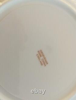 Grosvenor China Teaset England HERTFORD Floral Green Gold White 21 Pieces Unused