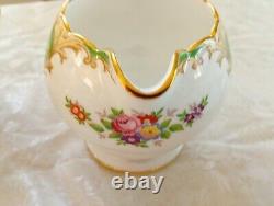 Grosvenor China Teaset England HERTFORD Floral Green Gold White 21 Pieces Unused