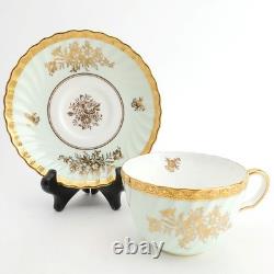 H5063 (Mint Green) by Minton Bone China Set of 10 Cups & Saucers Gold Encrusted