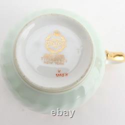 H5063 (Mint Green) by Minton Bone China Set of 10 Cups & Saucers Gold Encrusted