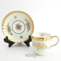 H5063 (Mint Green) by Minton Set of 10 Demitasse Cups & Saucers Gold Encrusted