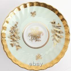 H5063 (Mint Green) by Minton Set of 10 Demitasse Cups & Saucers Gold Encrusted