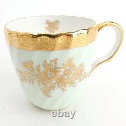 H5063 (Mint Green) by Minton Set of 10 Demitasse Cups & Saucers Gold Encrusted