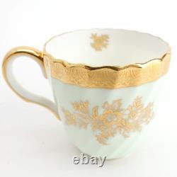 H5063 (Mint Green) by Minton Set of 10 Demitasse Cups & Saucers Gold Encrusted