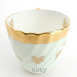 H5063 (Mint Green) by Minton Set of 10 Demitasse Cups & Saucers Gold Encrusted