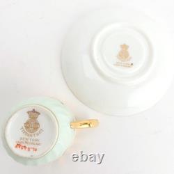 H5063 (Mint Green) by Minton Set of 10 Demitasse Cups & Saucers Gold Encrusted