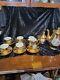 Haas & Czjzek Codov Czechoslovakia- Gold Lustre Coffee Pot, Cups And Saucers