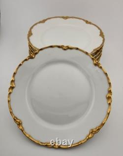 HAVILAND/LIMOGES Ranson, Gold Trim SET of SIX Cups, Saucers, Bread Plates