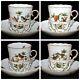 Herend Rothschild Bird Withjewelry Htf Set/4 Trembleuse Cups & Saucers #713
