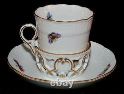 HEREND Rothschild Bird withJEWELRY HTF Trembleuse Cup & Saucer #713 RO / MOTIF 6