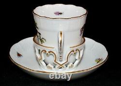 HEREND Rothschild Bird withJEWELRY HTF Trembleuse Cup & Saucer #713 RO / MOTIF 6