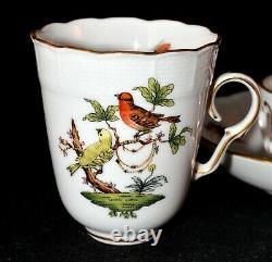 HEREND Rothschild Bird withJEWELRY HTF Trembleuse Cup & Saucer #713 RO / MOTIF 6