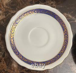 H & C Czechoslovakia Sygnatura Antique Espersso Cups Saucers Gold Trim Set of 5