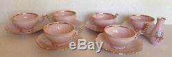 H&C Original Rosa Porzellan Czechoslovakia Pink Coffee Cups & Saucers, Candy Bowl