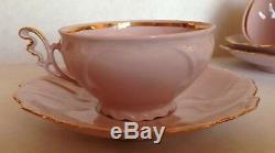 H&C Original Rosa Porzellan Czechoslovakia Pink Coffee Cups & Saucers, Candy Bowl