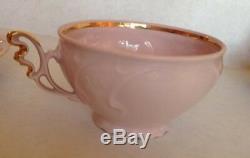 H&C Original Rosa Porzellan Czechoslovakia Pink Coffee Cups & Saucers, Candy Bowl