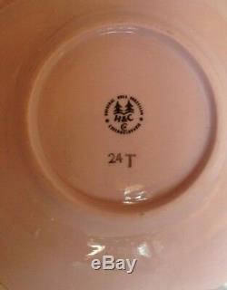 H&C Original Rosa Porzellan Czechoslovakia Pink Coffee Cups & Saucers, Candy Bowl