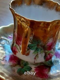 Hammersley Bone China 2 X Cup & Saucer Heavy Gold Gilt