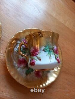 Hammersley Bone China 2 X Cup & Saucer Heavy Gold Gilt