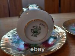 Hammersley Bone China 2 X Cup & Saucer Heavy Gold Gilt