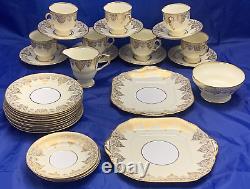 Hammersley & Co London Gold Cream Tea cup Saucer Milk Jug Platter Set Job Lot