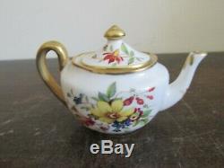 Hammersley Miniature Set Tray Teapot Cup Saucer Creamer Sugar Bowl Flowers Gold