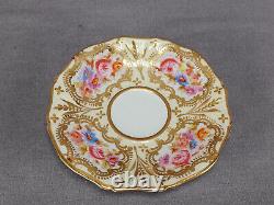 Hammersley Pink Rose Floral Pale Yellow & Gold Demitasse Cup & Saucer C1912-1939