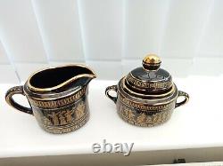Hand Made Greek Coffee Set 6 Cups & Saucers Coffee Pot Cream Jug & Sugar Bowl