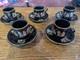 Handmade Greek Demitasse Cups & Saucers Set With 24k Gold Decoration. 5 Pairs