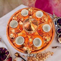 Handmade Turkish Copper Coffee Set, Espresso Cups, 26 Pcs Set, Coffee cup