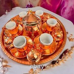 Handmade Turkish Copper Coffee Set, Espresso Cups, 26 Pcs Set, Coffee cup