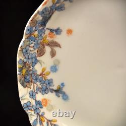 Haviland 2 Cups & Saucers Blue Florals withGold Handle Pompadour 14 Mold 1889-1896