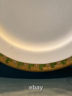 Haviland France 18pc Tea Set Green & Gold Deco Cups Saucers Dessert Plates