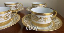 Haviland Limoges Collection Prestige Imperator 24K Gold Cups & Saucers 4 Sets