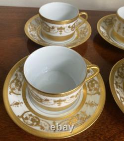 Haviland Limoges Collection Prestige Imperator 24K Gold Cups & Saucers 4 Sets