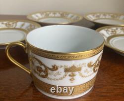Haviland Limoges Collection Prestige Imperator 24K Gold Cups & Saucers 4 Sets
