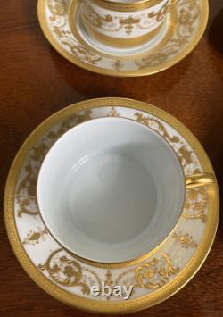 Haviland Limoges Collection Prestige Imperator 24K Gold Cups & Saucers 4 Sets