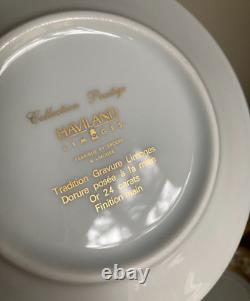 Haviland Limoges Collection Prestige Imperator 24K Gold Cups & Saucers 4 Sets