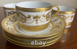 Haviland Limoges Collection Prestige Imperator 24K Gold Cups & Saucers 4 Sets