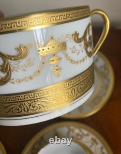 Haviland Limoges Collection Prestige Imperator 24K Gold Cups & Saucers 4 Sets