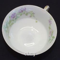 Haviland Limoges France Schleiger 46b 6 Cups & Saucers Purple withBlue #19562