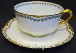 Haviland Limoges France Schleiger 520 Set of 10 Cups & Saucers Red, Green Gold