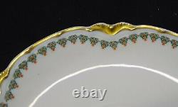 Haviland Limoges France Schleiger 520 Set of 10 Cups & Saucers Red, Green Gold