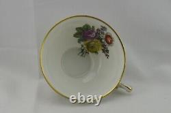 Haviland Limoges Nymph Scalloped Edge Double Gold Trim Dresden 4 Cups Saucers