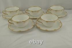 Haviland Limoges Schleiger 213 Double Gold Set 5 Cups and Saucers