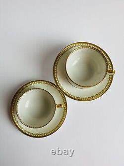 Haviland Limoges Set of 2 Tea Cups & Saucers Gold Rings Made in France