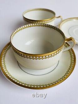 Haviland Limoges Set of 2 Tea Cups & Saucers Gold Rings Made in France